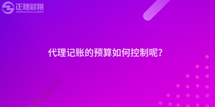 代理记账的预算如何控制呢？