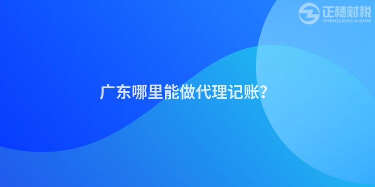 广东哪里能做代理记账？