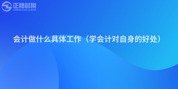 会计做什么具体工作（学会计对自身的好处）