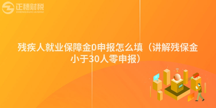 残疾人就业保障金0申报怎么填（讲解残保金小于30人零申报）