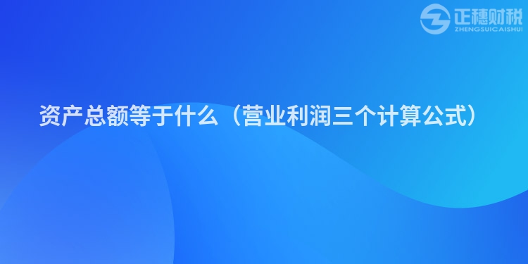 资产总额等于什么（营业利润三个计算公式）